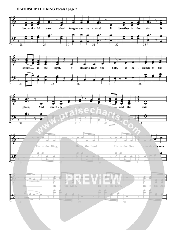 O Worship The King Lead Sheet (G3 Worship)