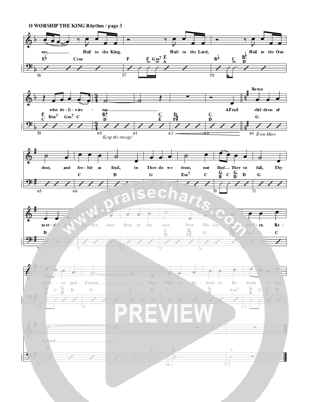 O Worship The King Percussion (G3 Worship)