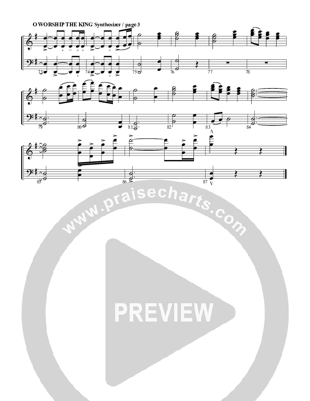 O Worship The King Synth Strings (G3 Worship)