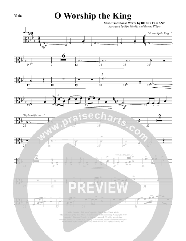 O Worship The King Viola (G3 Worship)