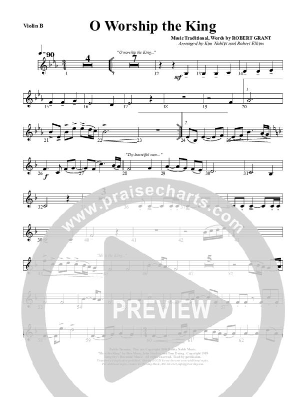 O Worship The King Violin 2 (G3 Worship)