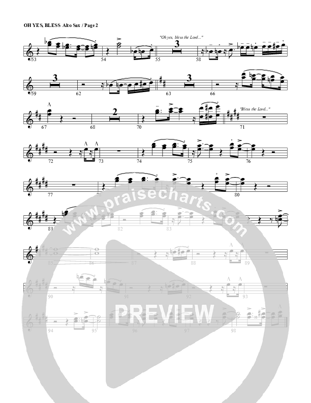 Oh Yes Bless Alto Sax (G3 Worship)