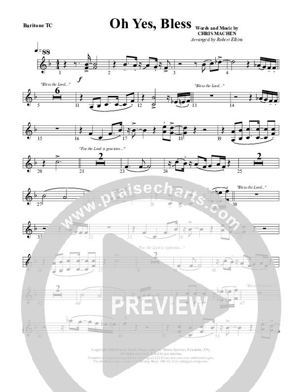 Oh Yes Bless Baritone TC (G3 Worship)