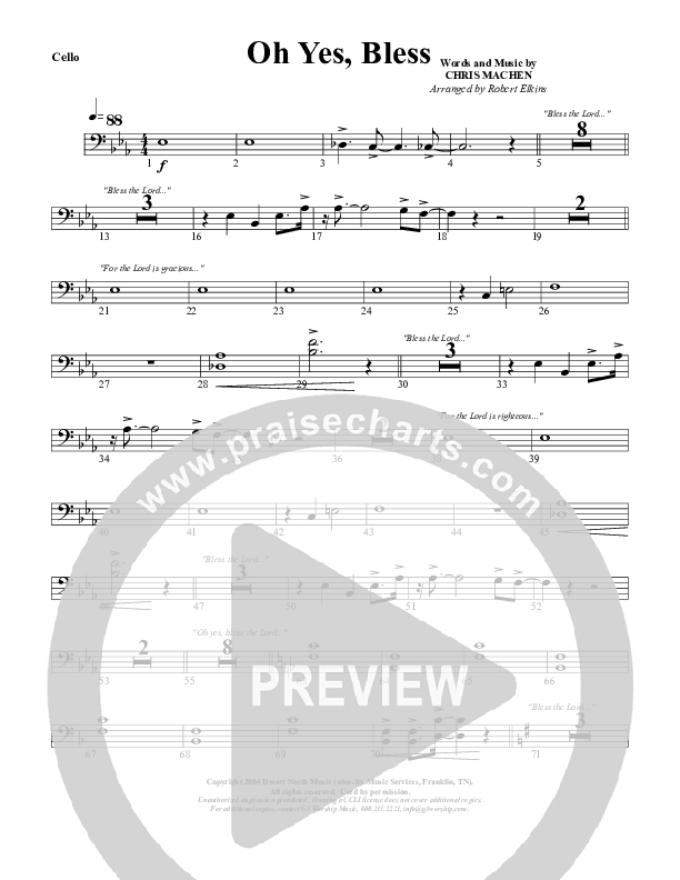 Oh Yes Bless Cello (G3 Worship)