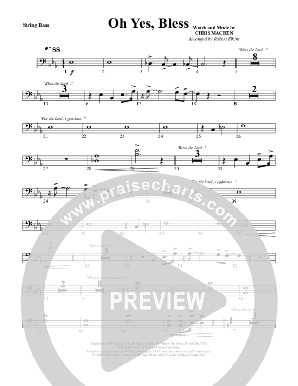 Oh Yes Bless Double Bass (G3 Worship)