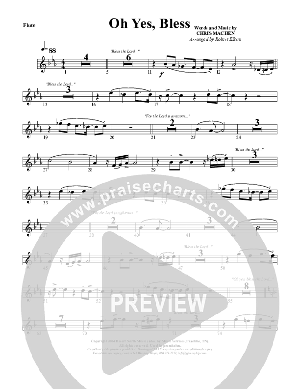 Oh Yes Bless Flute (G3 Worship)