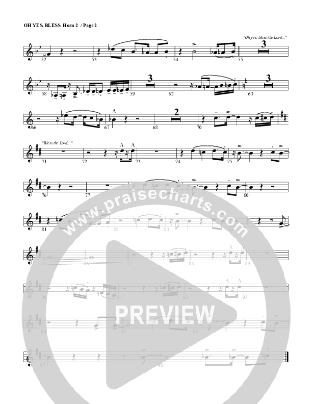Oh Yes Bless French Horn 2 (G3 Worship)