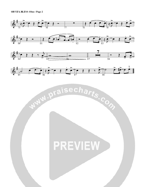 Oh Yes Bless Oboe (G3 Worship)