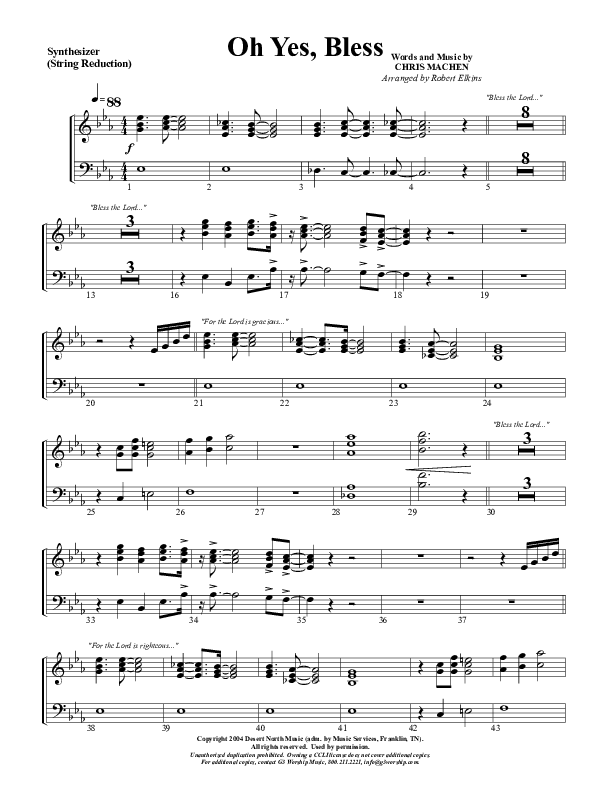 Oh Yes Bless Synth Strings (G3 Worship)