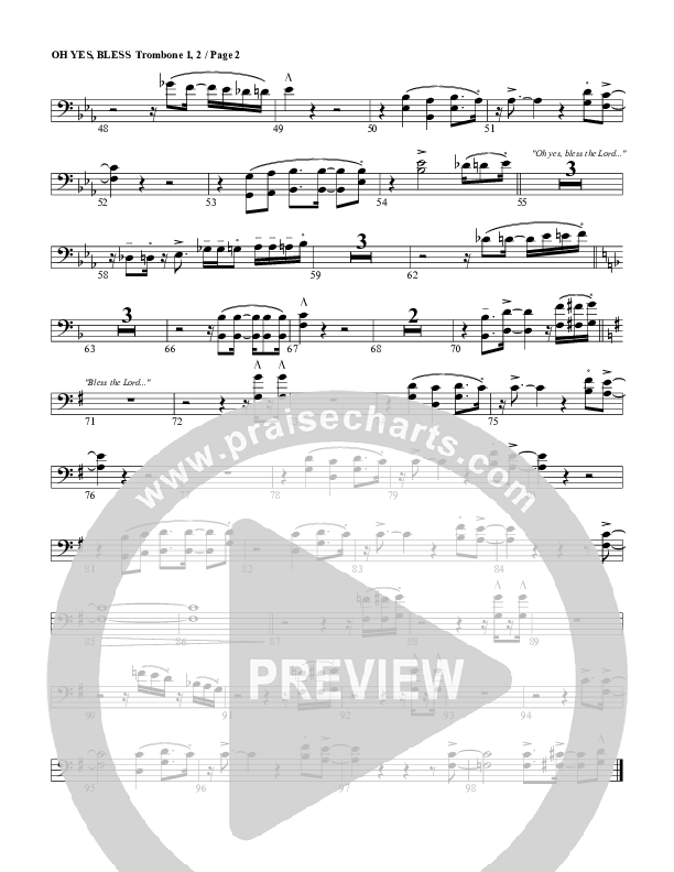 Oh Yes Bless Trombone 1/2 (G3 Worship)