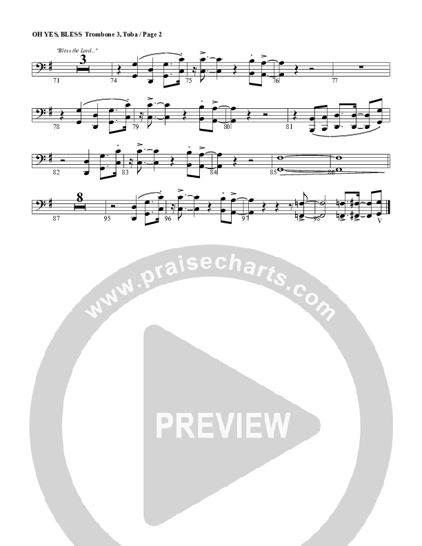 Oh Yes Bless Trombone 3/Tuba (G3 Worship)