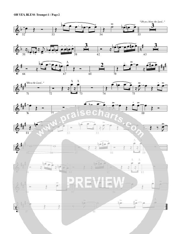 Oh Yes Bless Trumpet 1 (G3 Worship)
