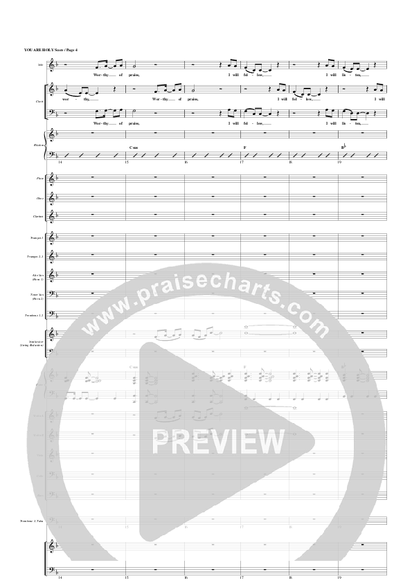 You Are Holy (Prince of Peace) Conductor's Score (G3 Worship)