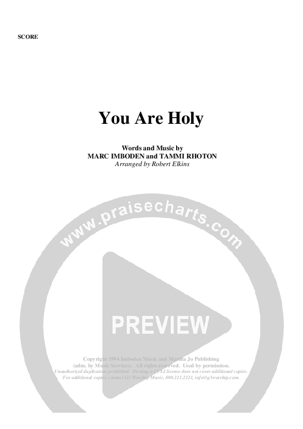 You Are Holy (Prince of Peace) Orchestration (G3 Worship)