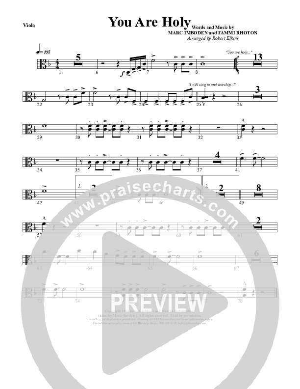 You Are Holy (Prince of Peace) Viola (G3 Worship)