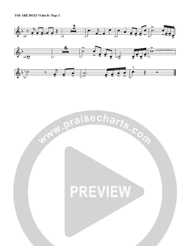 You Are Holy (Prince of Peace) Violin 2 (G3 Worship)