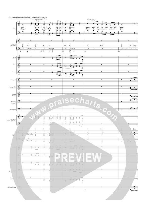 All Creatures Of Our God and King Conductor's Score (G3 Worship)