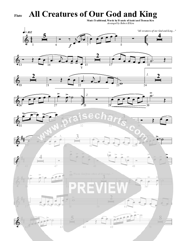 All Creatures Of Our God and King Flute (G3 Worship)