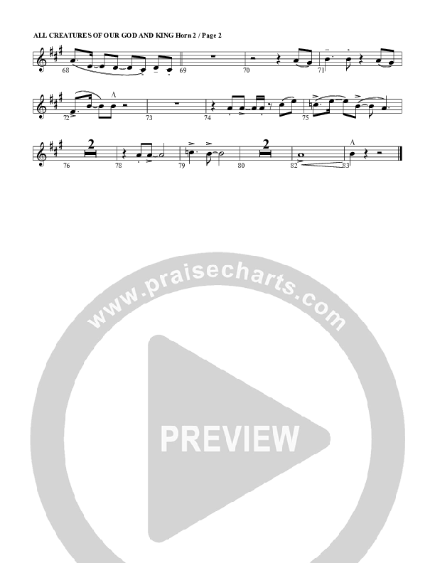 All Creatures Of Our God and King French Horn 2 (G3 Worship)