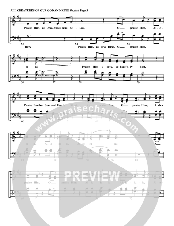 All Creatures Of Our God and King Lead Sheet (G3 Worship)