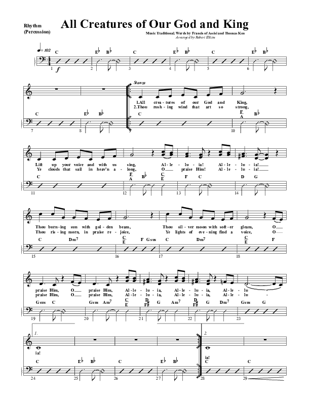 All Creatures Of Our God and King Percussion (G3 Worship)