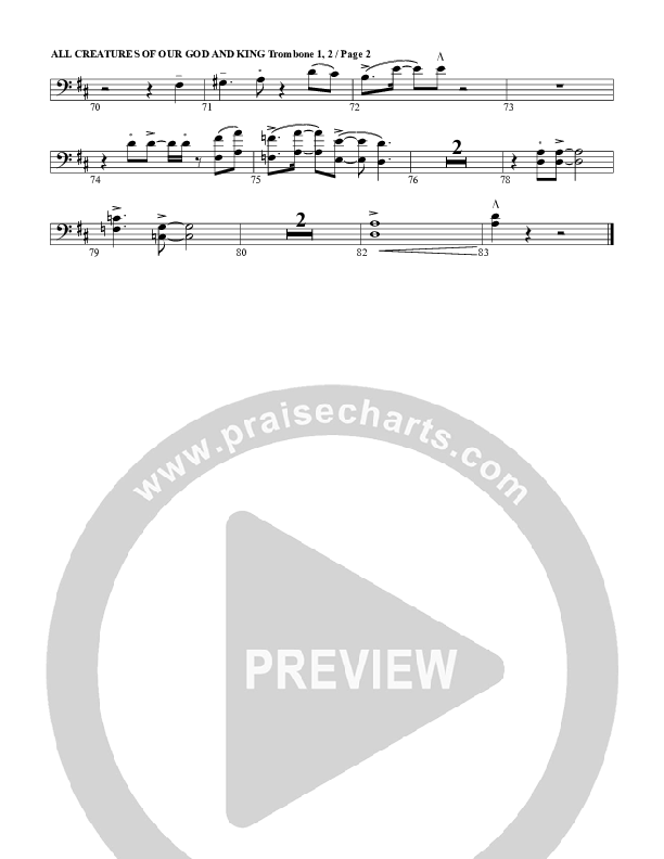 All Creatures Of Our God and King Trombone 1/2 (G3 Worship)