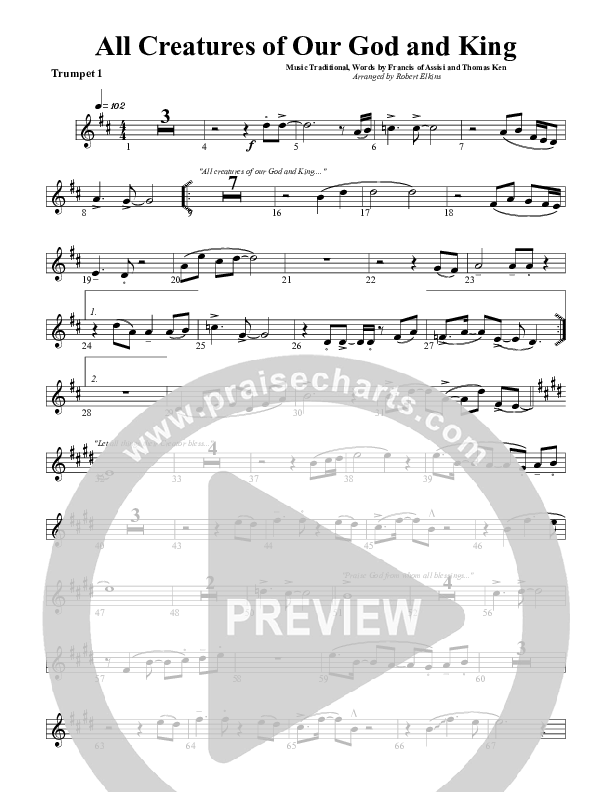 All Creatures Of Our God and King Trumpet 1 (G3 Worship)