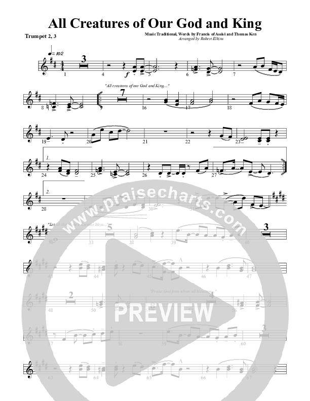 All Creatures Of Our God and King Trumpet 2/3 (G3 Worship)