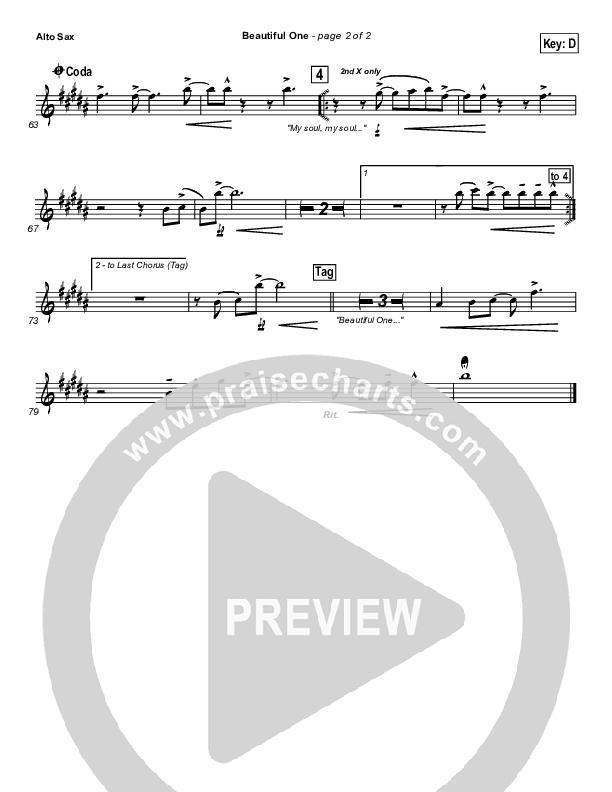 Beautiful One Alto Sax (Tim Hughes)