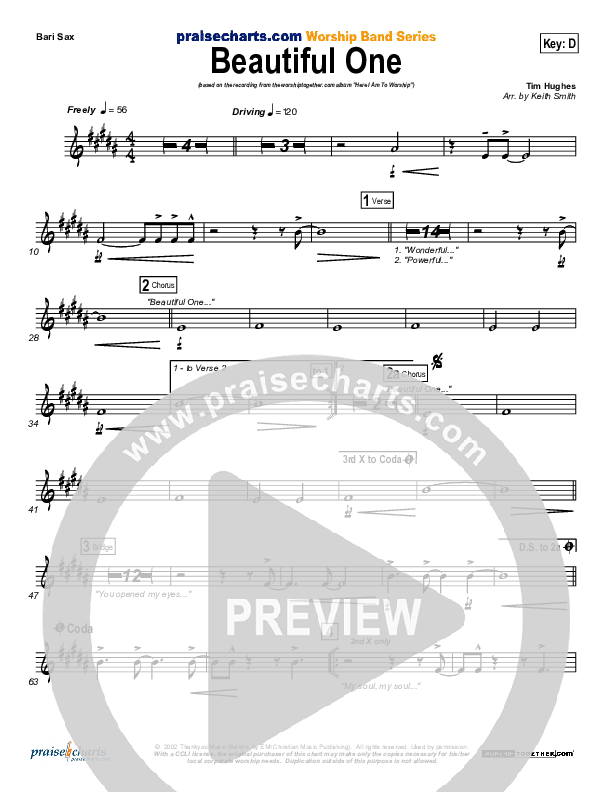 Beautiful One Bari Sax (Tim Hughes)