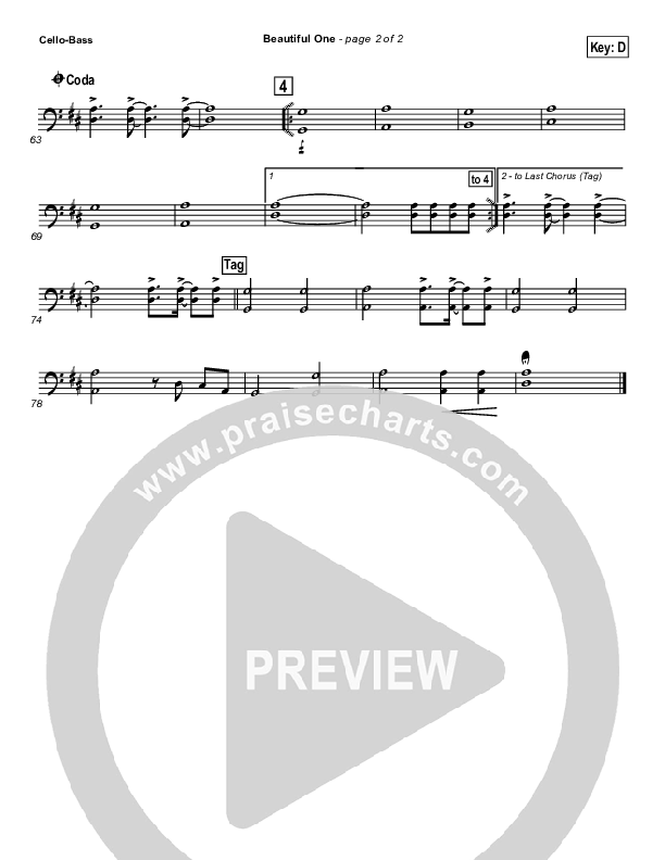 Beautiful One Cello/Bass (Tim Hughes)