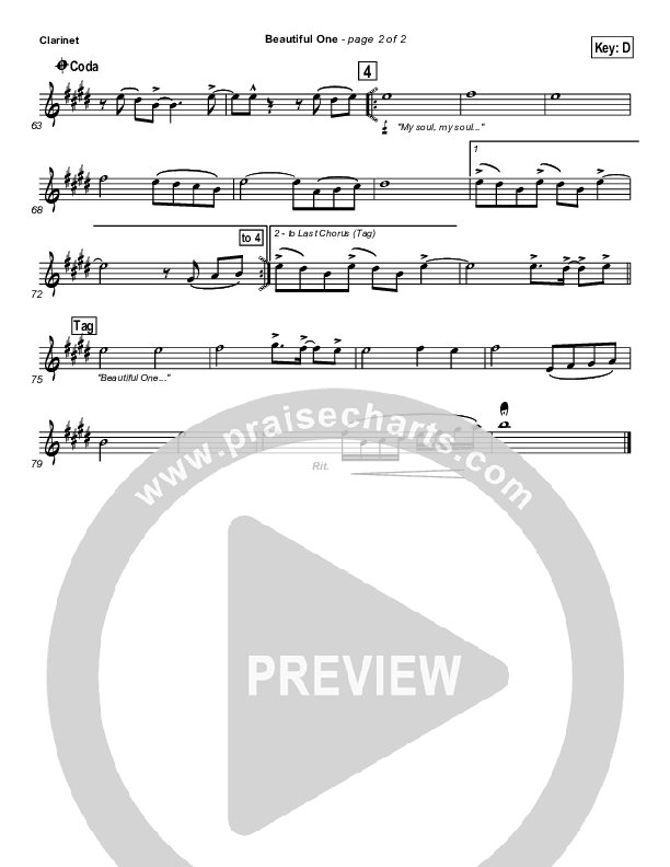 Beautiful One Clarinet (Tim Hughes)