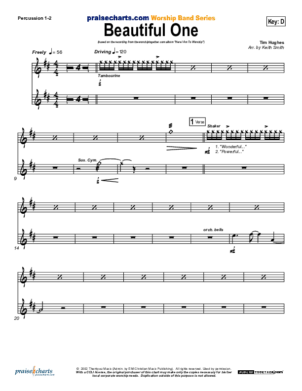 Beautiful One Percussion 1/2 (Tim Hughes)