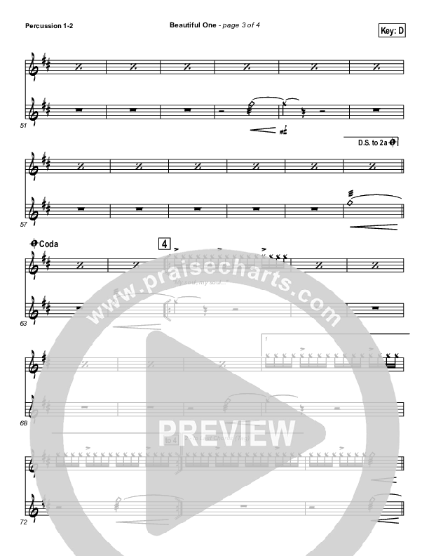 Beautiful One Percussion 1/2 (Tim Hughes)