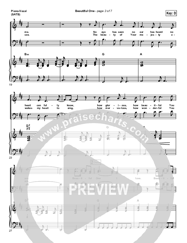 Beautiful One Piano/Vocal (Tim Hughes)