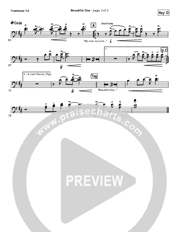 Beautiful One Trombone 1/2 (Tim Hughes)