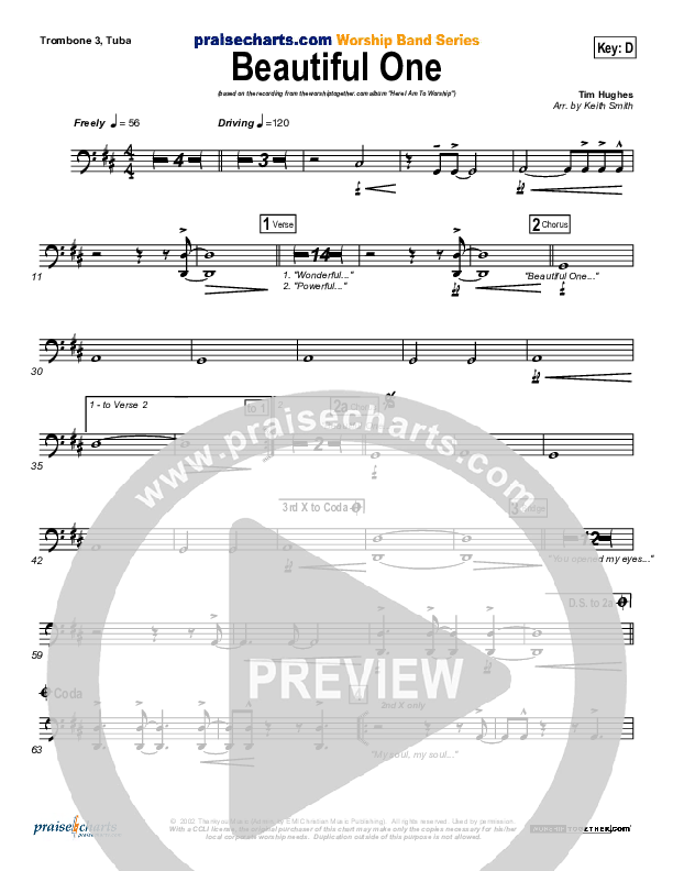 Beautiful One Trombone 3/Tuba (Tim Hughes)