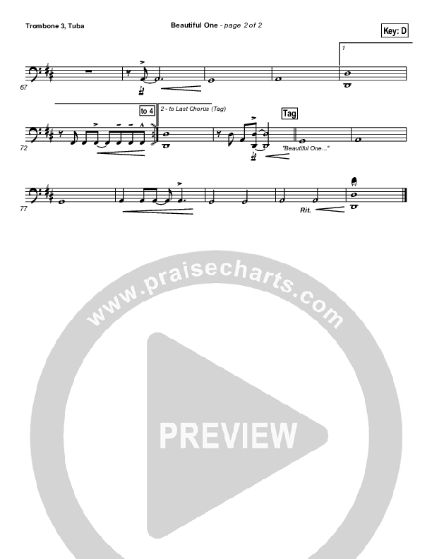 Beautiful One Trombone 3/Tuba (Tim Hughes)