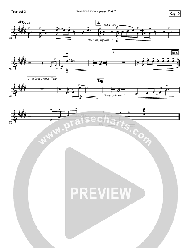 Beautiful One Trumpet 3 (Tim Hughes)