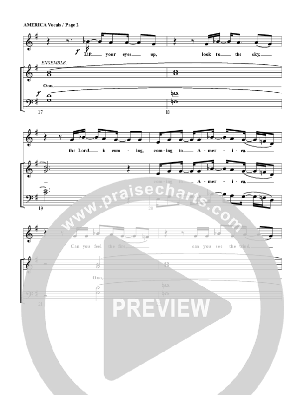 America Choir Sheet (G3 Worship)