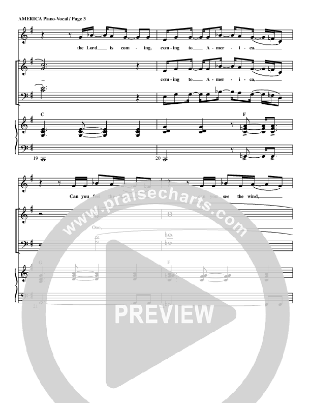 America Piano/Vocal (G3 Worship)