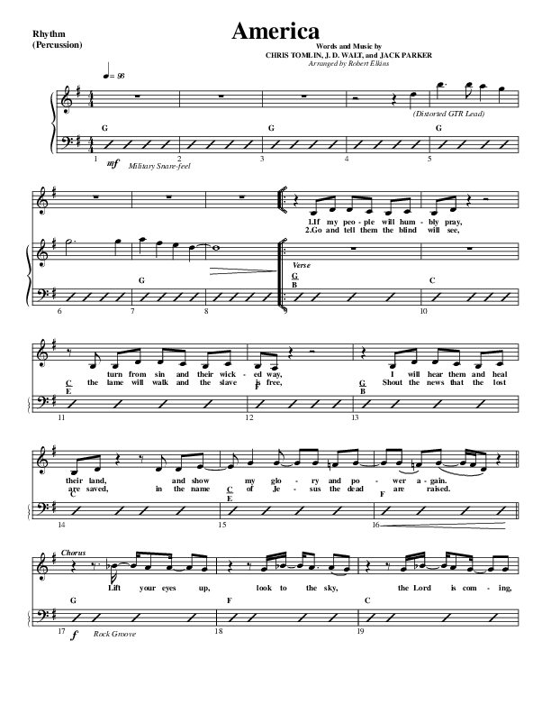 America Rhythm Chart (G3 Worship)