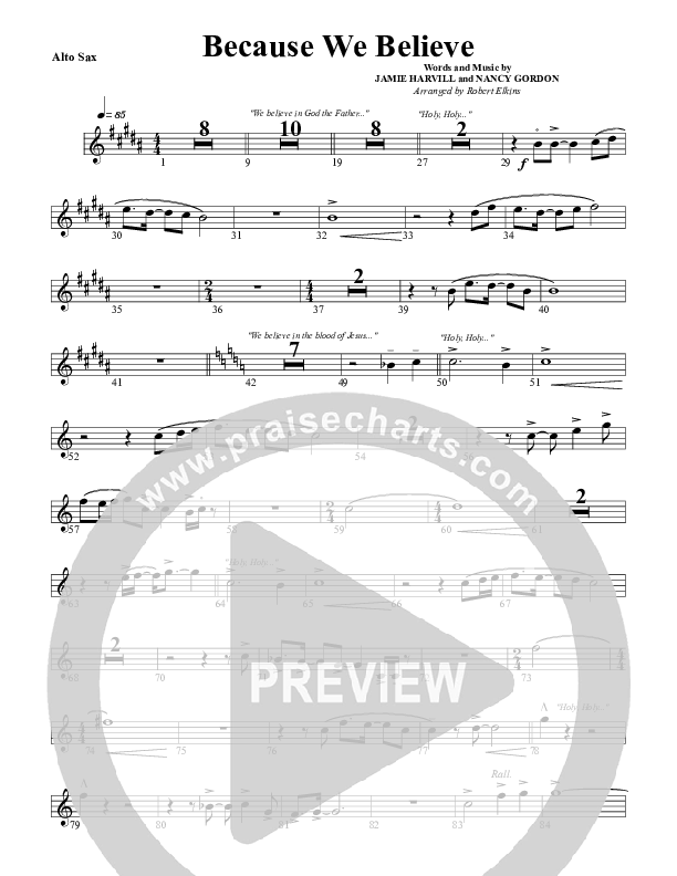 Because We Believe Alto Sax (G3 Worship)