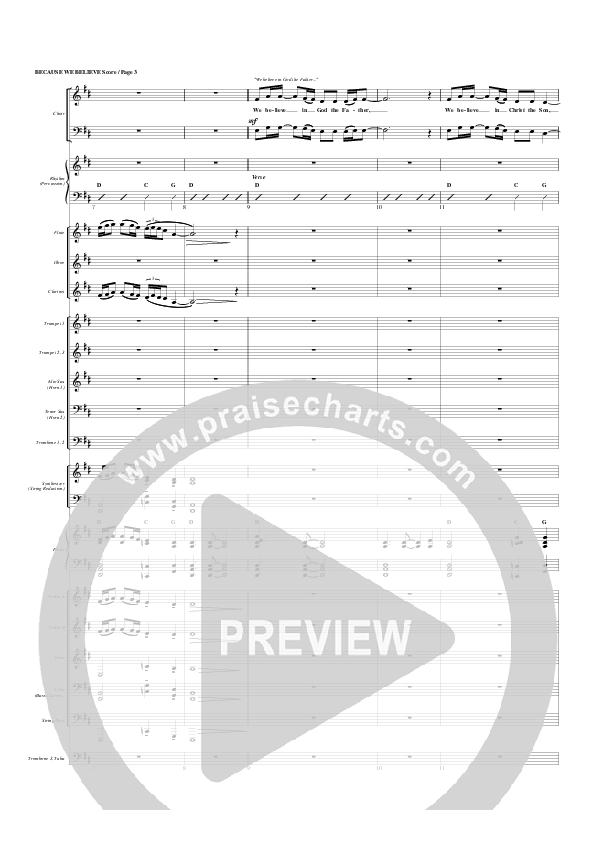 Because We Believe Conductor's Score (G3 Worship)
