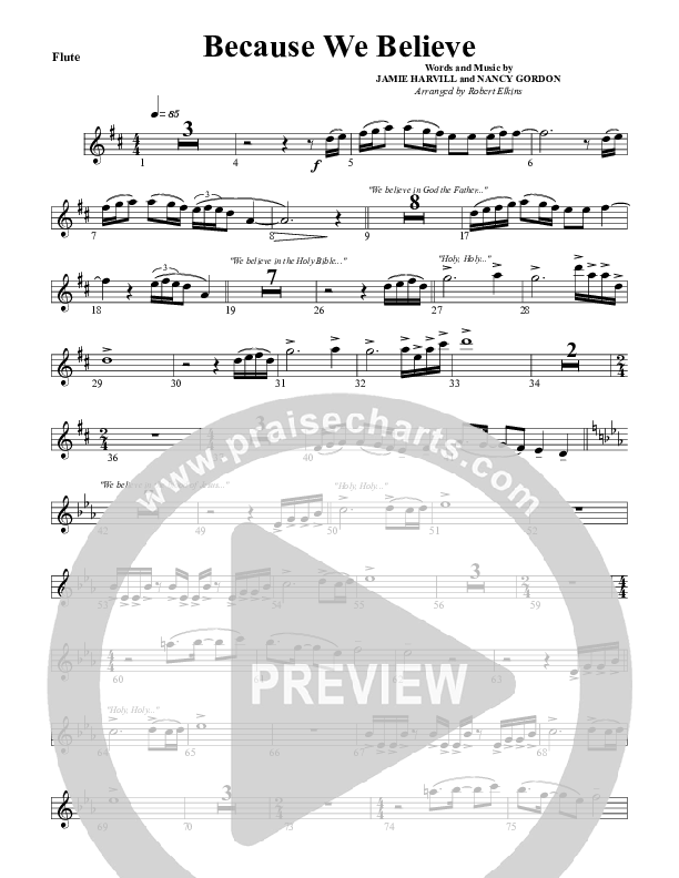 Because We Believe Flute (G3 Worship)