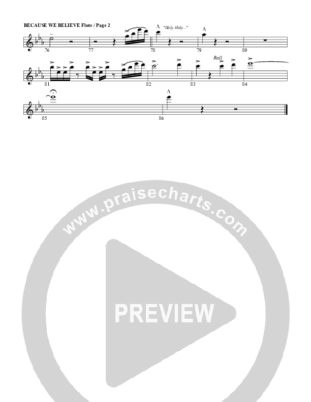 Because We Believe Flute (G3 Worship)