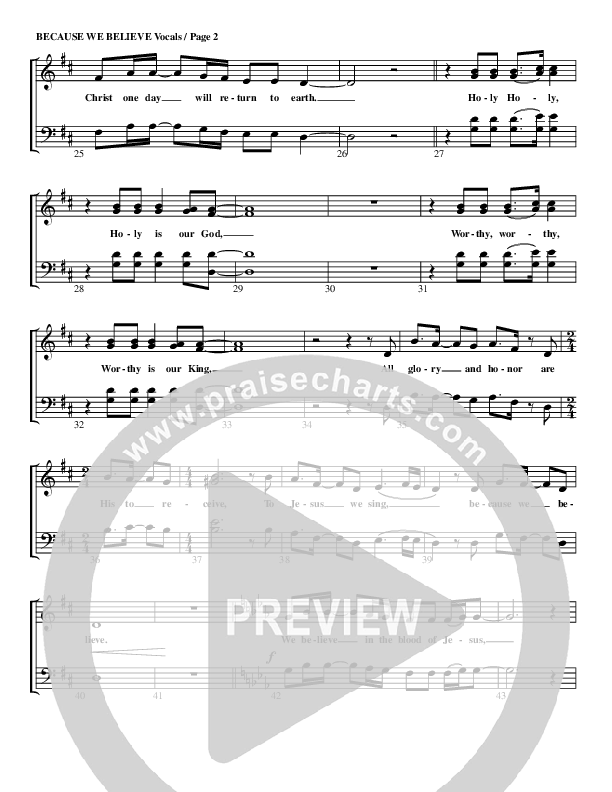 Because We Believe Lead Sheet (SAT) (G3 Worship)