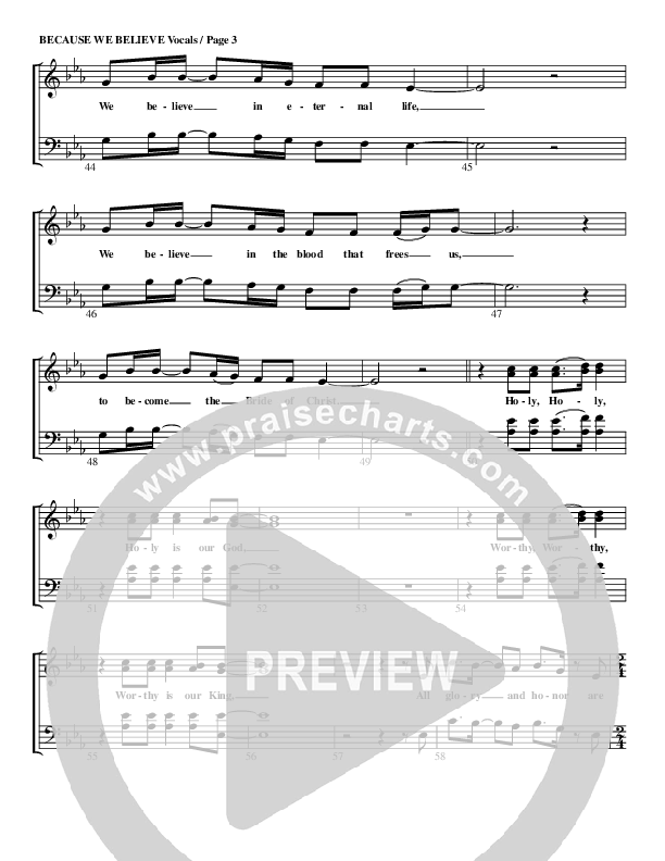 Because We Believe Lead Sheet (SAT) (G3 Worship)