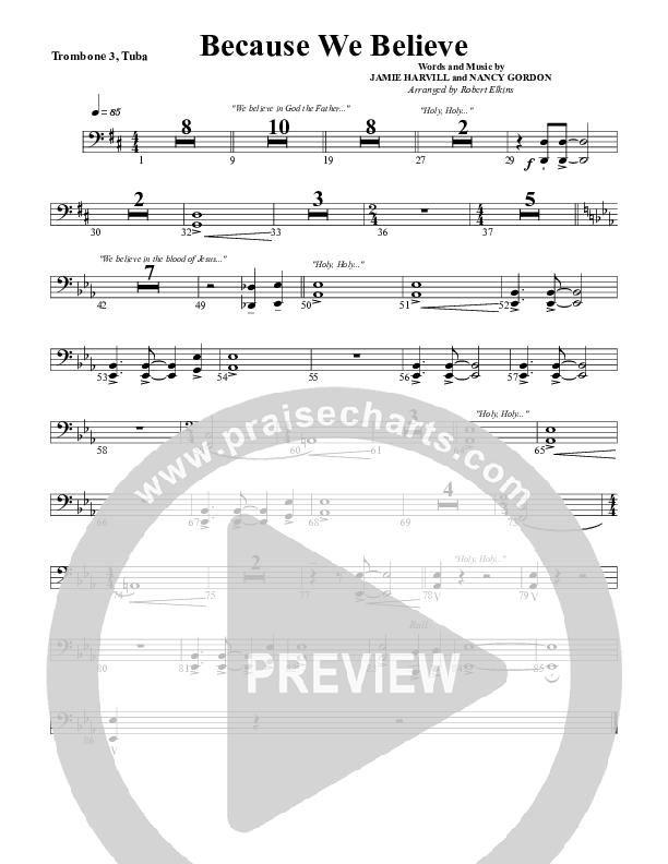 Because We Believe Trombone 3/Tuba (G3 Worship)