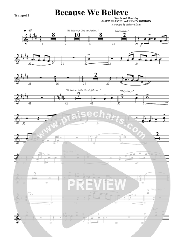 Because We Believe Trumpet 1 (G3 Worship)